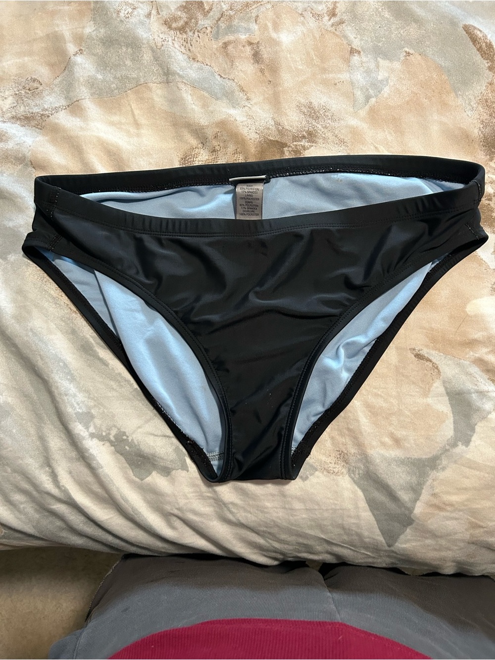 Champion Black Bikini Bottoms with Light Blue Lining